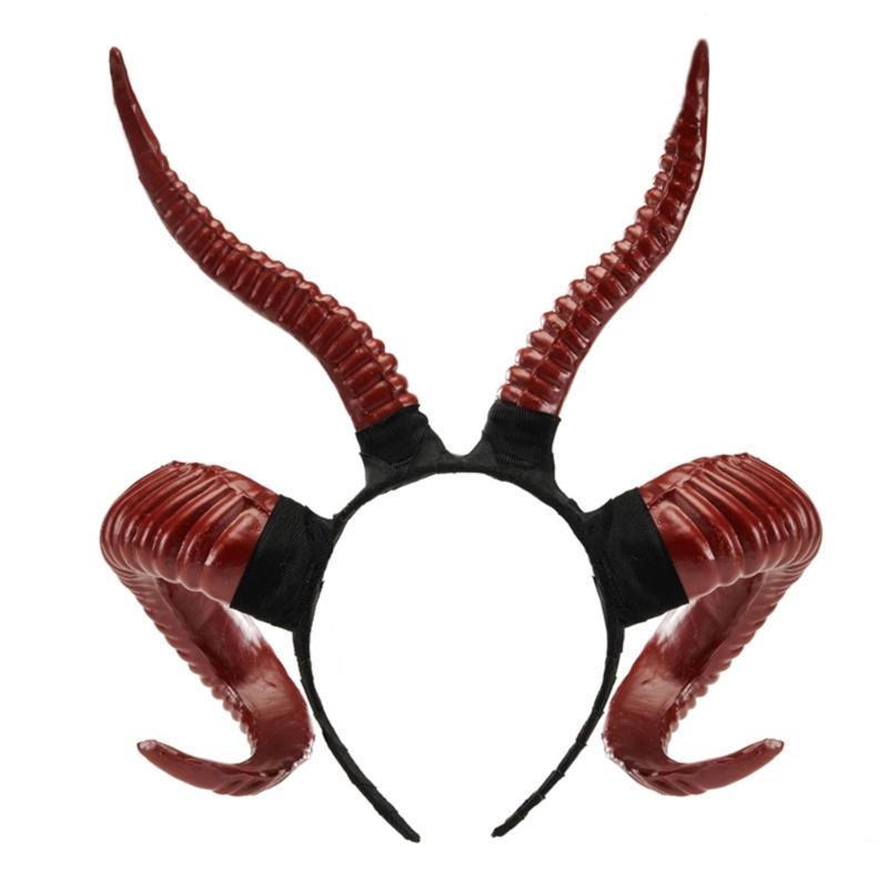 Cosplay Devil Horn Hairband Goat Horn Hairhoop Dress Up Costume Gothic Headband
