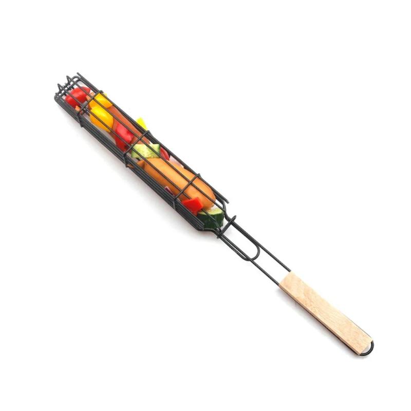 

Camping barbecue BBQ Grilling Basket Charcoal grill Outdoors Grill tools Portable Nonstick Roasting meat accessories picnic