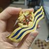 Navy-themed red five-pointed star ship anchor car emblem 3D metallic wing car sticker personalized body decoration badge