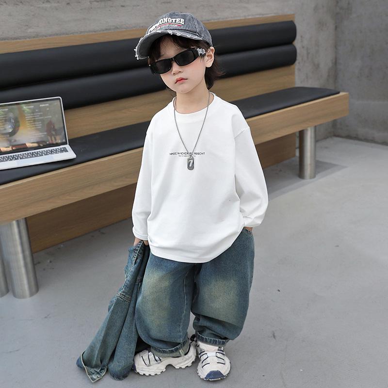 Boys' Denim Streetwear Set - 2025 Spring/Autumn Korean Style Three-Piece for Little Bad Boys
