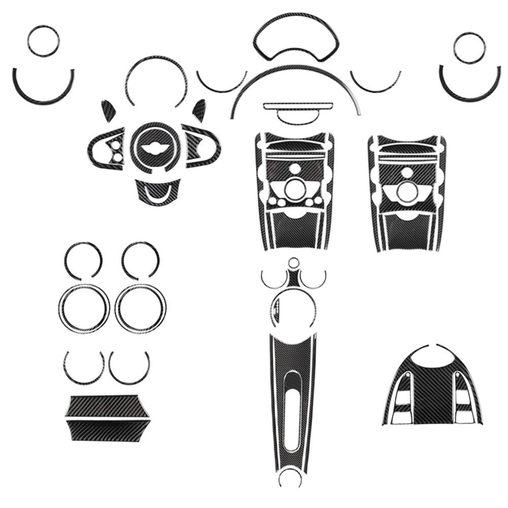 Carbon Fiber Car Central Handbrake Gear Shift Panel Trim Cover Stickers For BMW MINI Cooper R55 R56 R57 2007-2010 Accessories