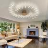 Gold 28 Heads Non Dimmable Pendant Lights Creative Fireworks Design Chandelier Modern Ceiling Light for Living Room Exhibition Hall Bedroom