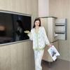 Spring New Pajamas Women's Ice Silk Flower Print Long Sleeved Loose Size Sleepwear
