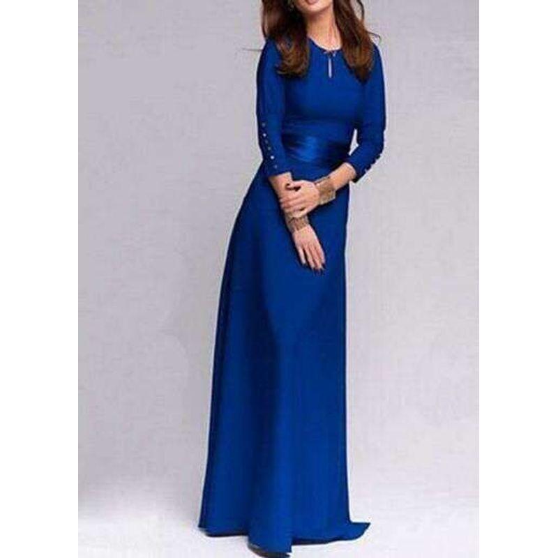 

Spring and Summer Fashion European and American Style Slim Fit Dress Pullover Blue S