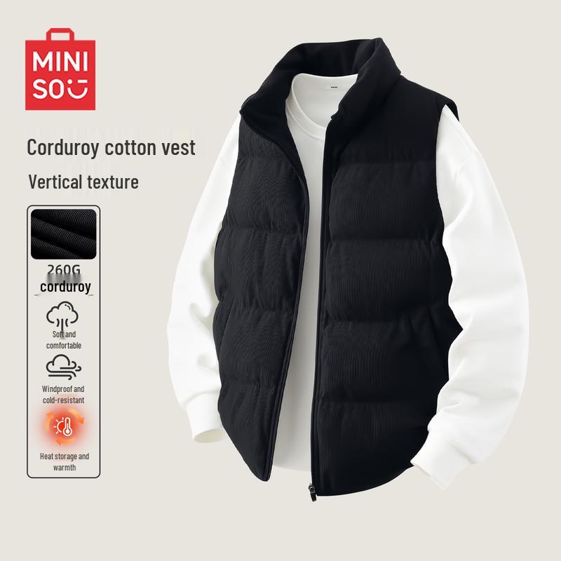 MINISO Men's Winter Plush Lined Sleeveless Vest
