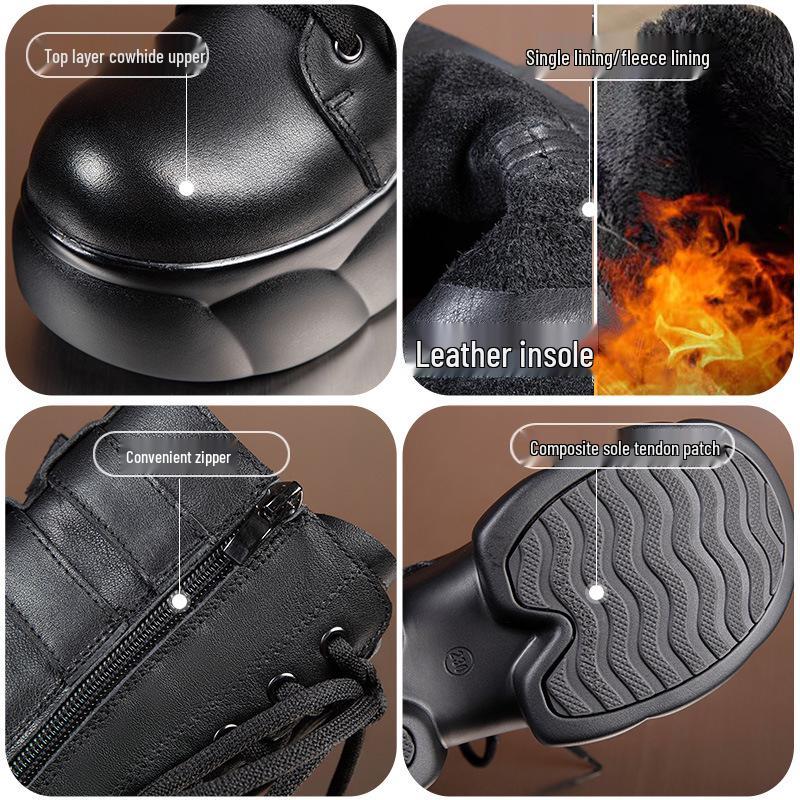 Women's Thick Sole Soft Cowhide Martin Boots with Inside Heel - 2025 Autumn/Winter Fashion Versatile Short Boots