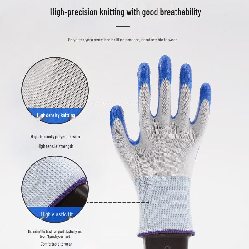 Thickened Nitrile Coated Work Gloves