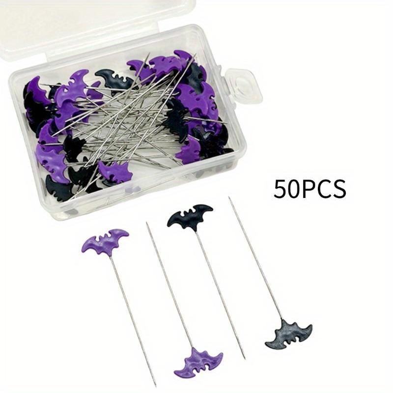 50pcs Dressmaking Pins Embroidery Patchwork Pins Accessories Halloween Bat Sewing Needle DIY Sewing Tools Decoration
