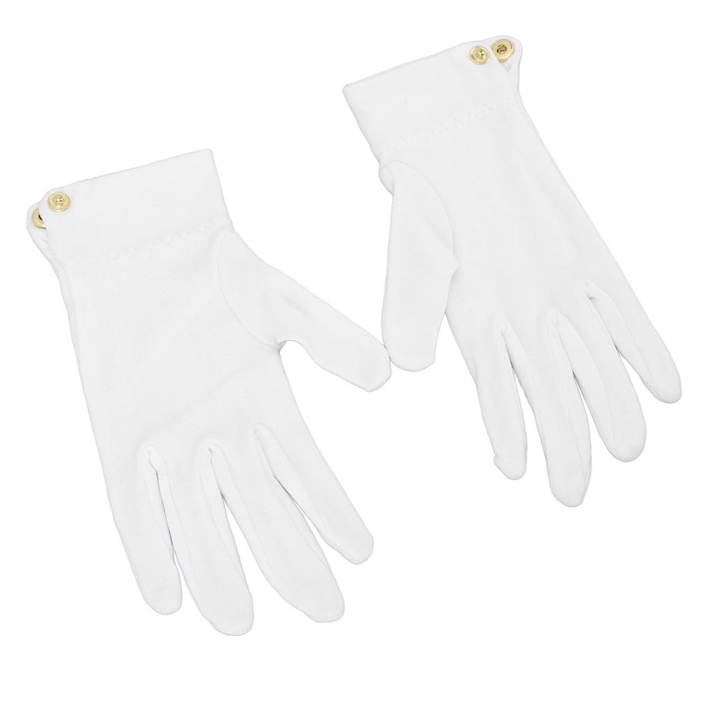 2pcs Billiard Gloves Competition Referee Gloves Professional White Gloves with Snap Cuff Polyester Cotton