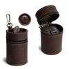 PU Leather Coin Bank Vintage Style Zipper Closure Coin Purse Round Cylinder Shape Coin Slot Keychain Coin Holder Daily Carry