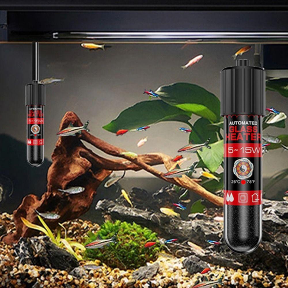 5/10/15W Mini Heating Rod Automatic Aquarium Heater Thermostat Heater  Fish Tank