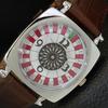 HAND-WINDING SWISS MENS VINTAGE POKER FACE REFURBISHED WHITE WATCH A700905-5 R205a-a700905