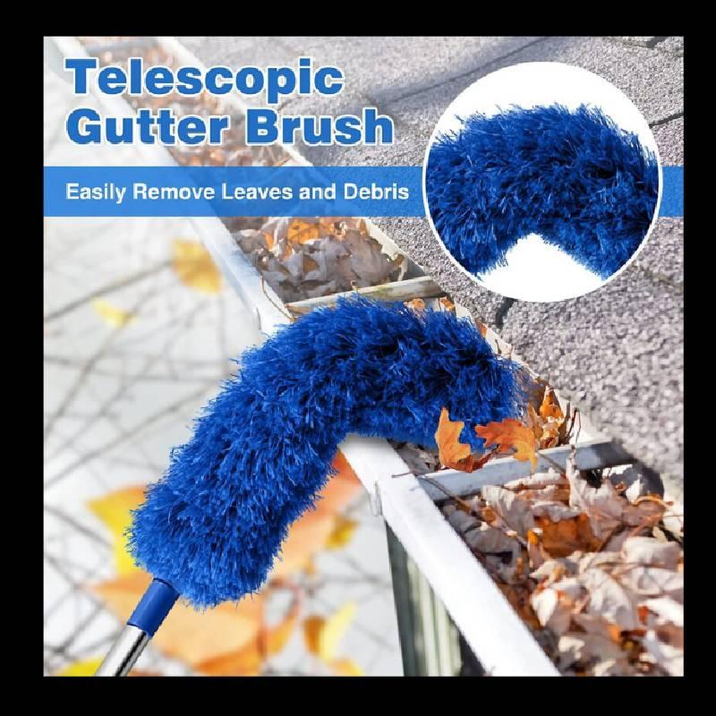 Cleaning Gutter Brush Roofing Tool With Telescopic Extendable Pole Remove Easy