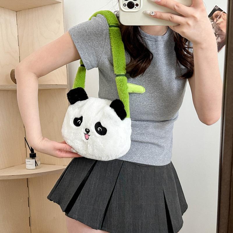 Versatile New Cartoon Panda Plush Handheld Doll Versatile Diagonal Cross Bag