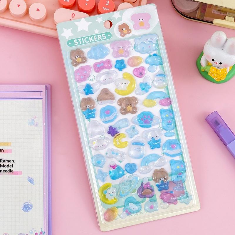 Fun Fashion 3D Relief Stickers Creative Cartoon Animals Cute Aesthetic Stickers Diy Phone Case Journal Decoration Stickers