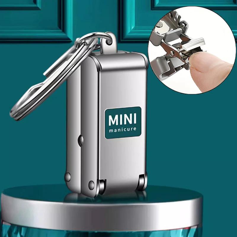 1pcs Keychain Stainless Steel Mini Nail Clipper with Nail File – Foldable Portable Luggage-Shaped Manicure Tool for Travel