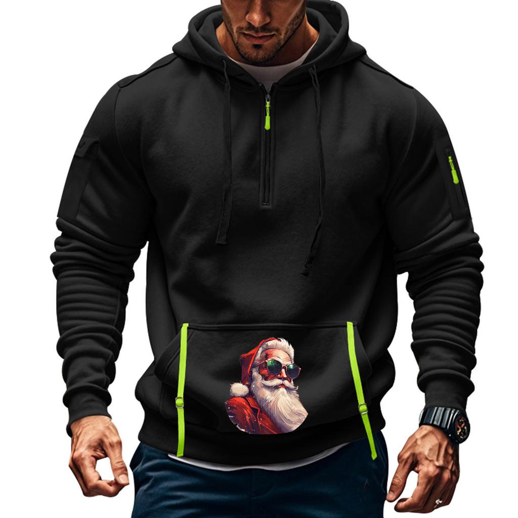 Men's Printed Sweatshirt Hoodie Zipper Arm Pocket Cardigan Men's Sports Large Size Casual Hoodie