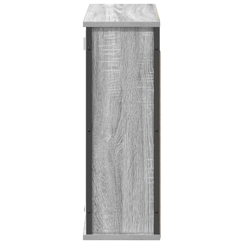 Bathroom Wall Cabinet with Mirror Grey Sonoma 60 x 21 x 60 cm