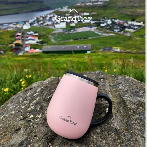 GRANDTIES Premium Vacuum Insulated Mug, 460ml, Available In 19 Colors, with Easy-Open Sliding Lid, Stainless Steel Double-Wall Vacuum Insulation, and