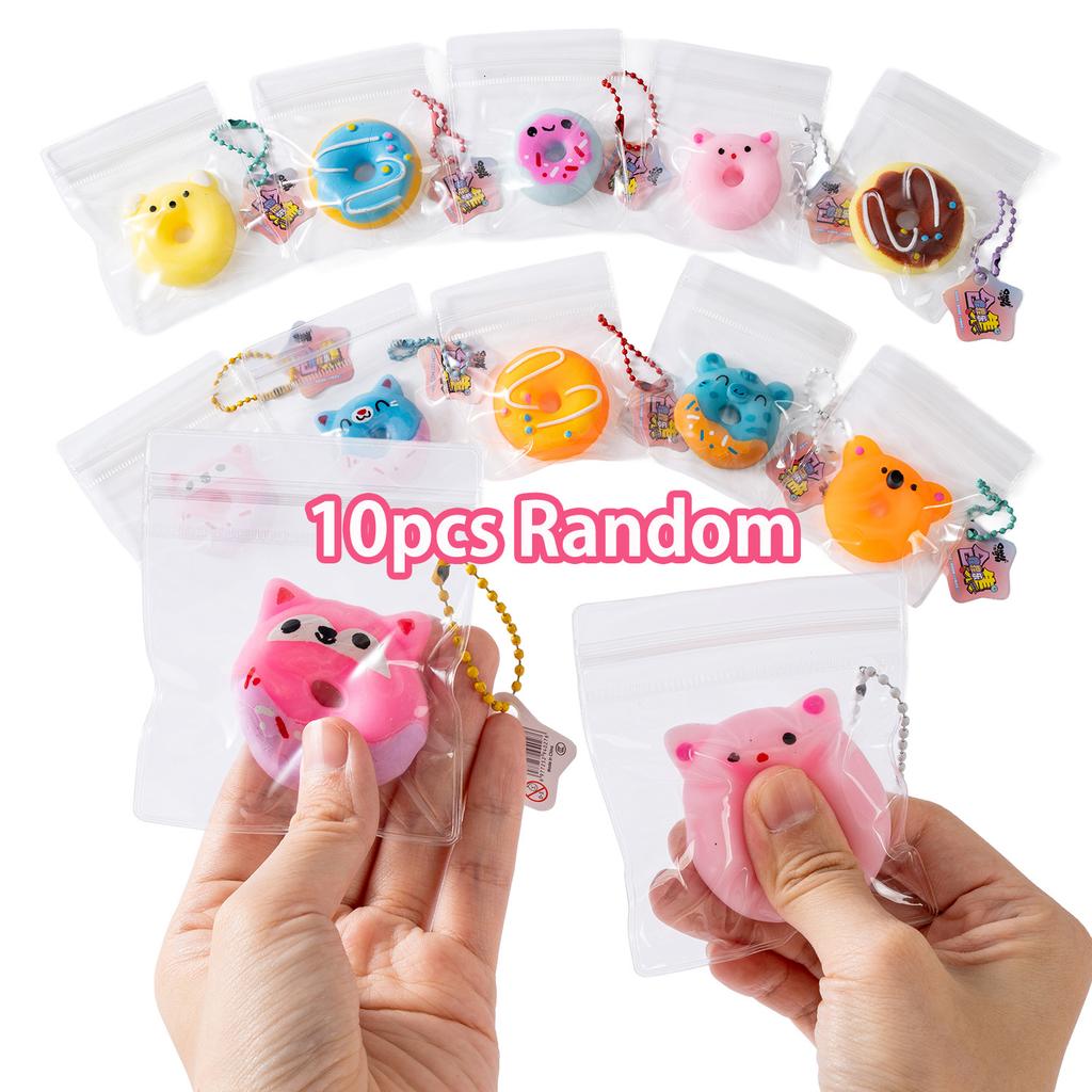 Donut Taba Squishy Bread Food Mochi Squishy Squeeze Stress Relief Toy Sensory Aiti-stress Sticky Squish Keychain Bag Pendant