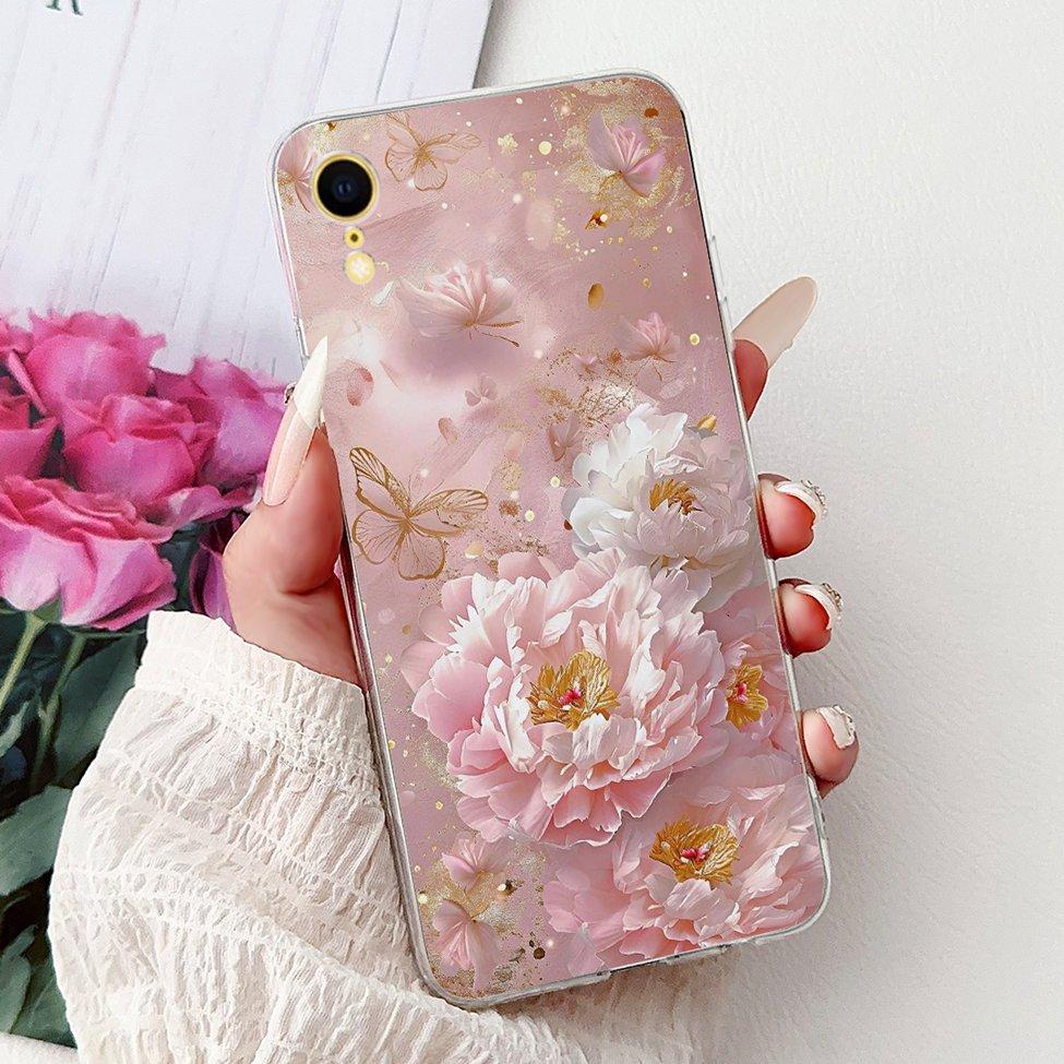 Klar Für iPhone XR Hülle Abdeckung Luxus Mode Blumen Süße Katze Lustig Cool Bemalt Weiche Handyhülle A2105 A1984 A2107 A2108 A2106