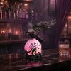 Spooky Crow Figurine Gothic Lamp, with Purple Light Ball, Resin Halloween Night Light, Realistic Sculpture USB Powered Dark Style Statue for