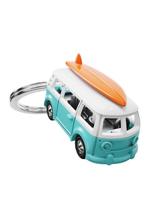 Metalmorphose Belgian Metal Keychain Surfer Van Orange Blue