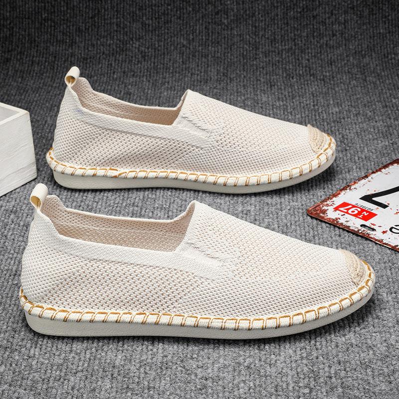 Summer New Fisherman Shoes Fly Woven Mesh Breathable Anti-odor Cloth Shoes Lazy Casual Shoes