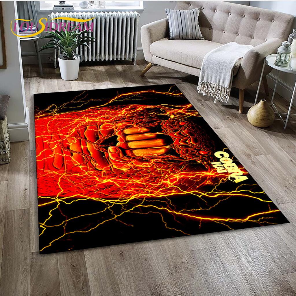 Dywan TV Karate Cobra Kai Amanda Duży, Dywan do Salonu Sypialni Sofa Mata pod Drzwi Dekoracja, Mata Podłogowa Antypoślizgowa do Zabawy dla Dzieci