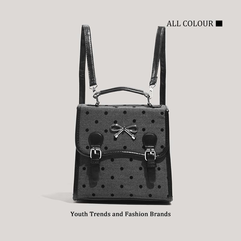 

Niche design backpack new female college student class backpack versatile commuter handbag single shoulder чёрный