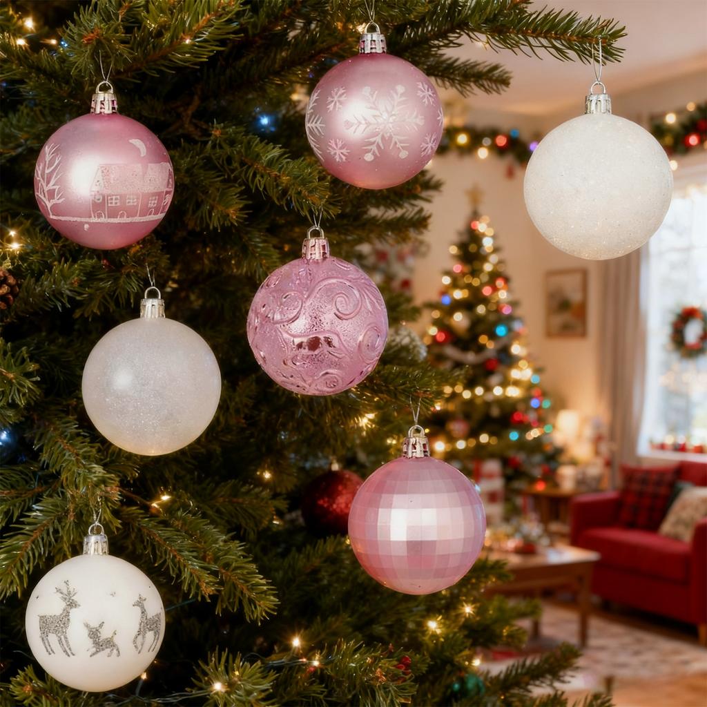 44Pcs 3/6CM Christmas Ball Christmas Tree Decoration Ornaments for Home Decor Halloween New Year Navidad Pendant Ball Accessory