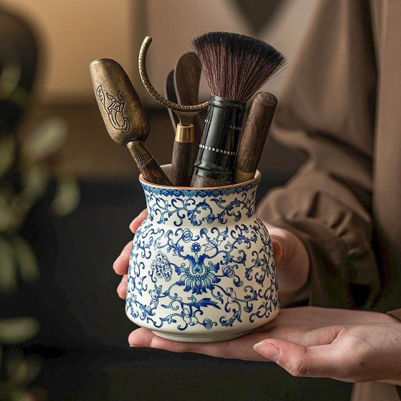 Tang Feng Tea Ceremony Six Gentlemen Set Kung Fu Tea Accories Clete Home High End Bla Ebony 6 Gentlemen Yu Kiln Tea Tube