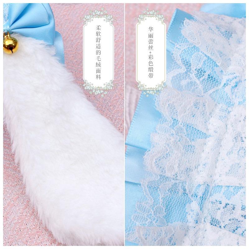 A handmade olita lolita lace beast ear headdress plush rabbit ear headband headgear accessory