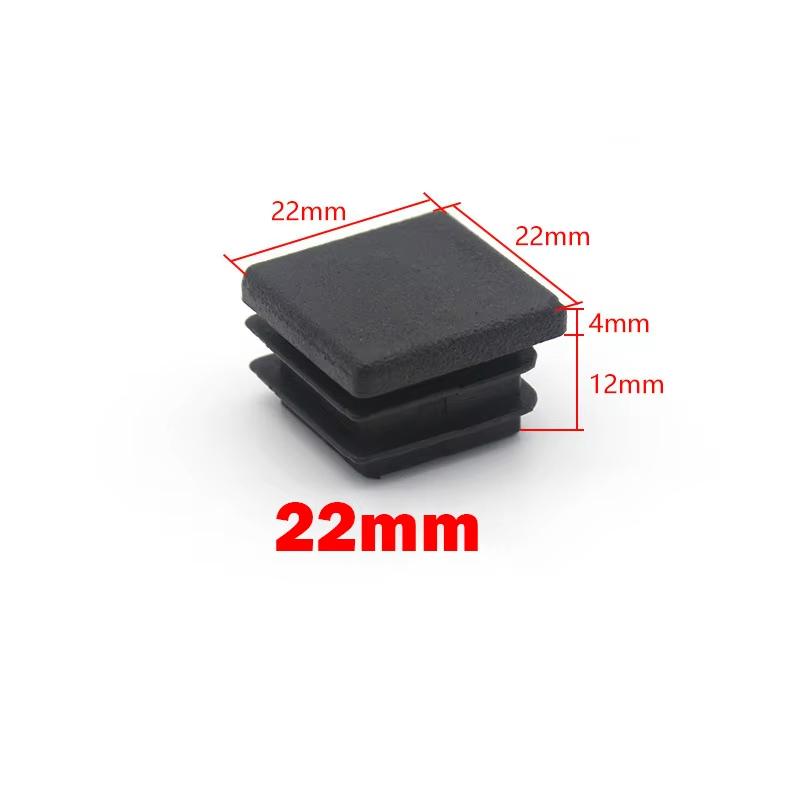 Square Plastic Black Blanking End Caps 13x13mm-120x120mm Inner Plug Cap Furniture Leg Tube Pipe Inserts Plugs Decorative Dust