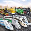 Set Treno Città Treno a Vapore Proiettile Veicolo Merci Stazione Ferroviaria Modello Blocchi da Costruzione Mattoni Binari Rotaia Senza Motore Kit Carrozza Giocattolo per Bambini