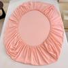 Four Seasons Skin-friendly Washed and Brushed Solid Color Pillowcase Protective Cover Double Fitted Sheet Taiwan Bed Bag