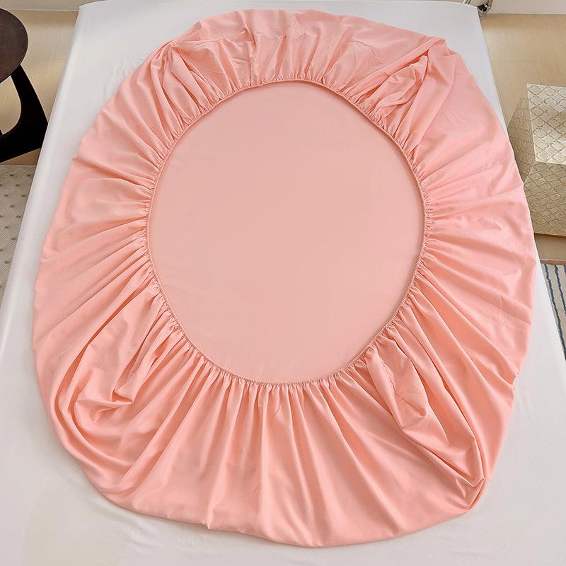Four Seasons Skin-friendly Washed and Brushed Solid Color Pillowcase Protective Cover Double Fitted Sheet Taiwan Bed Bag