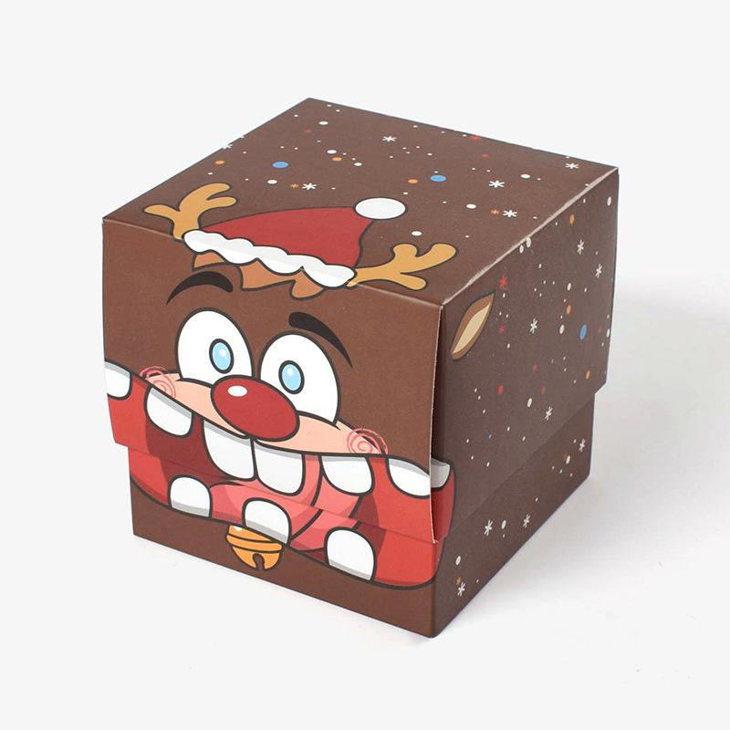 5pcs Christmas Candy Biscuit Cube Santa Claus Box DIY Cake Box for Party Decorating Supplies Christmas Decoration 2025 Navidad