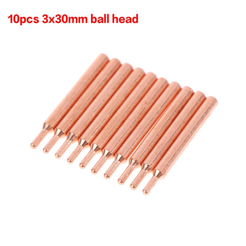 5/10Pcs 18650 Handheld Spot Tips Welder Electrode Head For Small Lithium Battery Spot Welder Pen Purple Copper Spot Welding Need