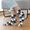 Men's Fashion Plaid Cotton Socks - Casual Business Autumn/Winter Style, British Trendy Mid-Calf, Colorful Design