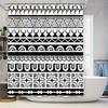 Modern Black White Geometric Print Shower Curtain For Bathroom Decor Size Customizable