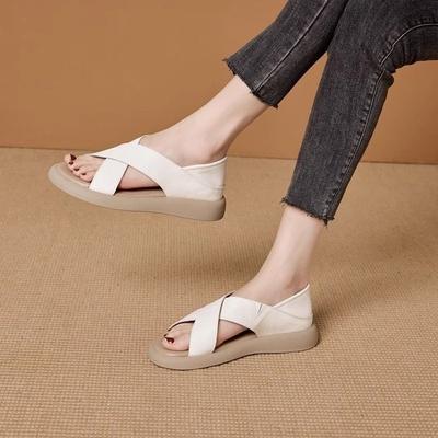 Summer Bag Heel Roman Sandals New Soft-soled Lazy Flat Shoes Two Wear Cool Slippers