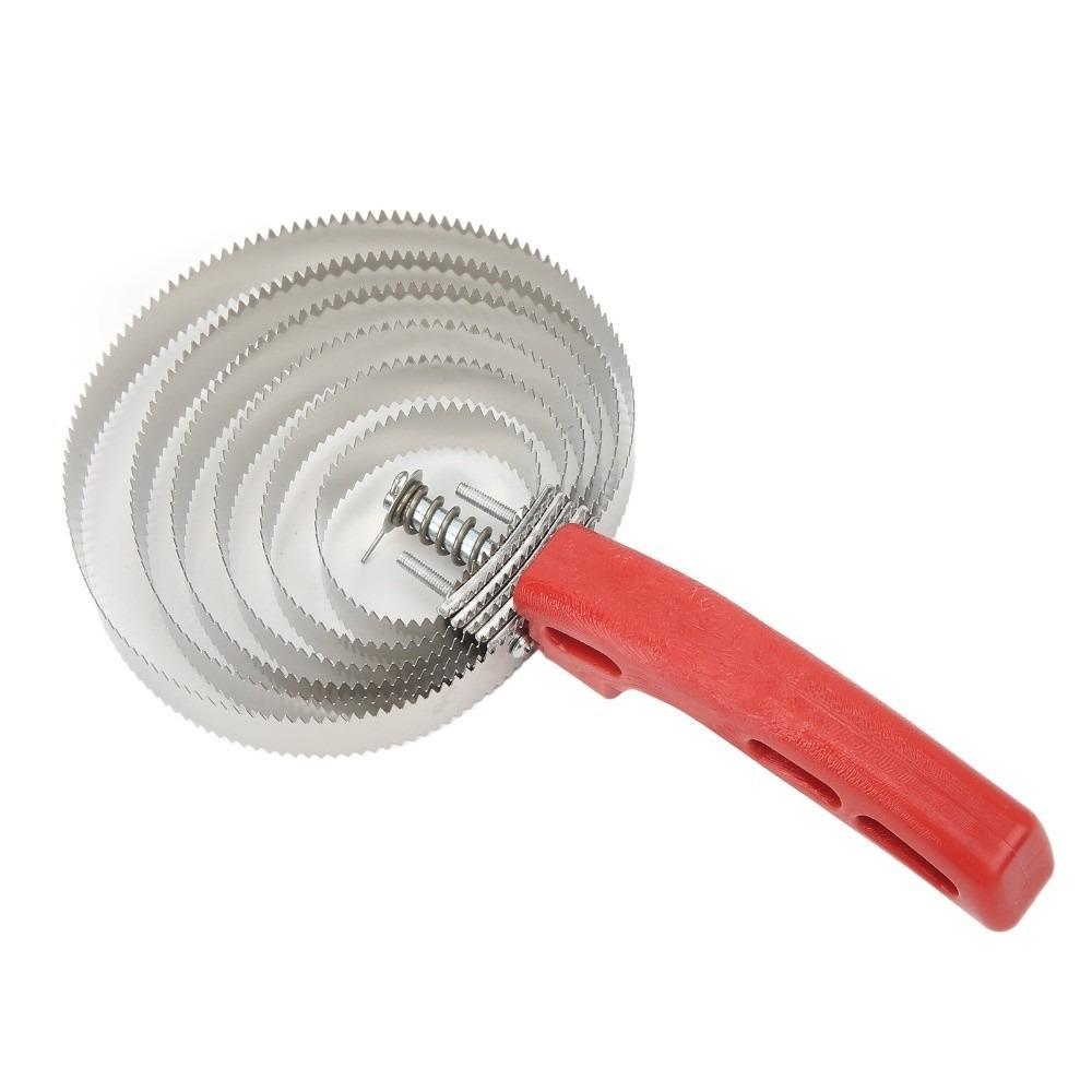 Stainless Steel Curry Comb Reversible Design Cattle Comb Itch Relief Pet Grooming Tool Cow 6 Ring