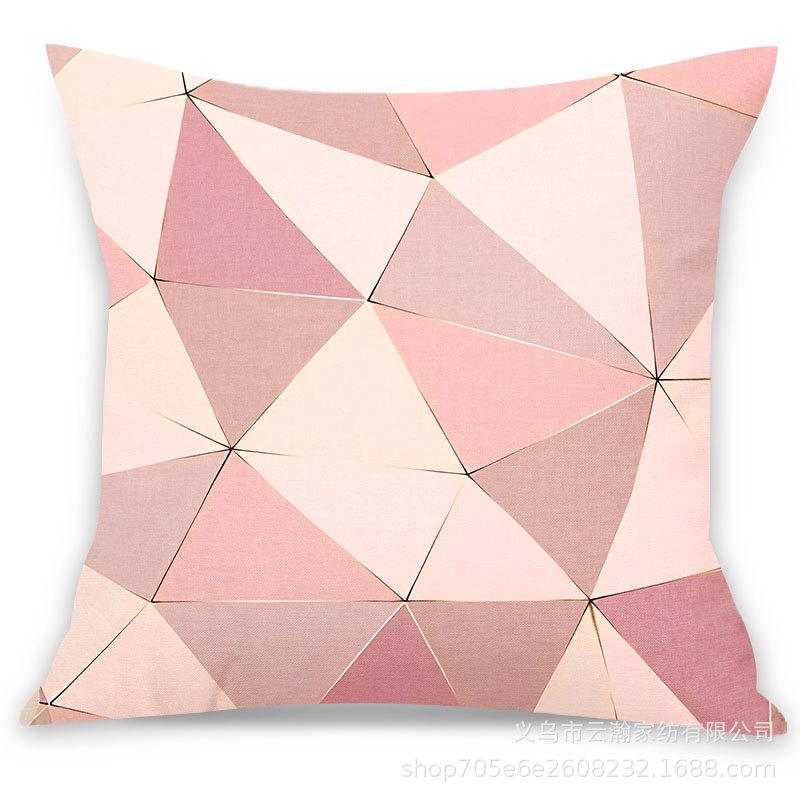 Pink Ins Fresh Plush Printed Pillow Case Creative Nordic Sofa Pillow Design Waist