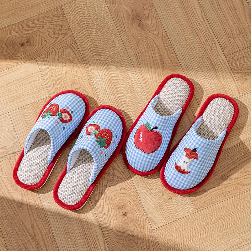 Linen Slippers, Indoor Cotton and Linen Shoes with A Feeling of Stepping On Feces, Home Anti-slip Shoes