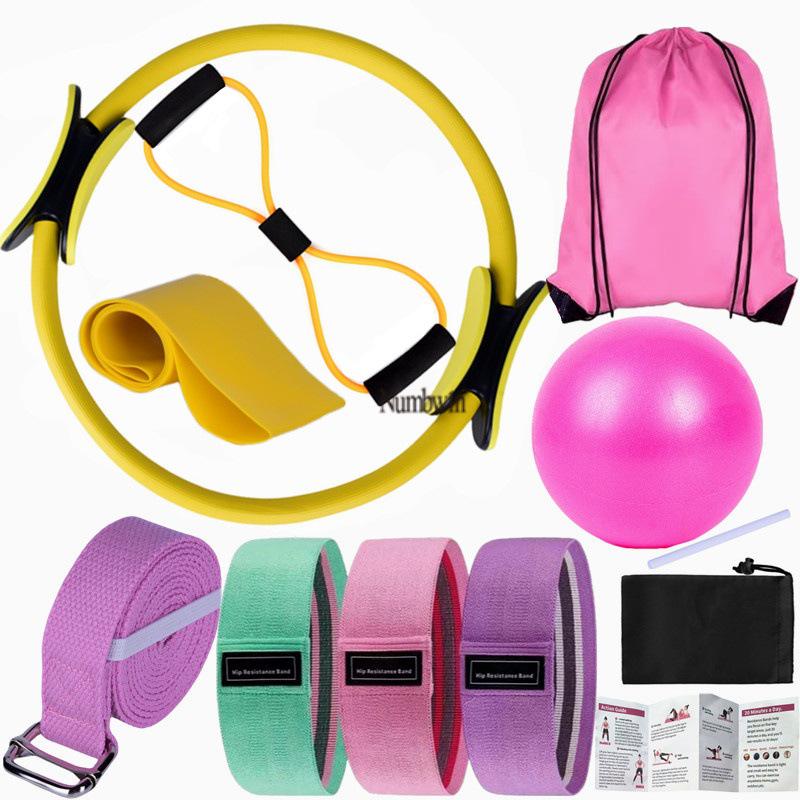 Conjunto de Pilates para el Hogar para Mujer Numbwin: Anillo de Pilates, Pelota de Yoga y Bandas de Resistencia