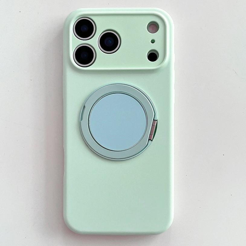 Original Liquid Silicone Phone Case For iPhone 17 16 15 14 Pro Max 17Pro 16Pro Air 360°Rotate Stand Holder Soft Shockproof Cover