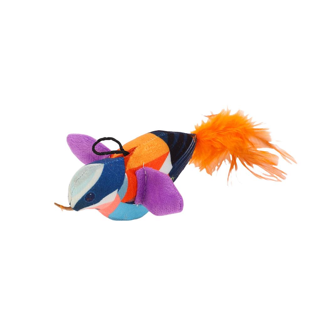 4 Stück Interaktives Hängendes Vogel Katzenspielzeug Set Zwitscherndes Geräusch Lebensecht Plüsch Katzenminze Kätzchen Jagd Übungsspielzeug für Drinnen