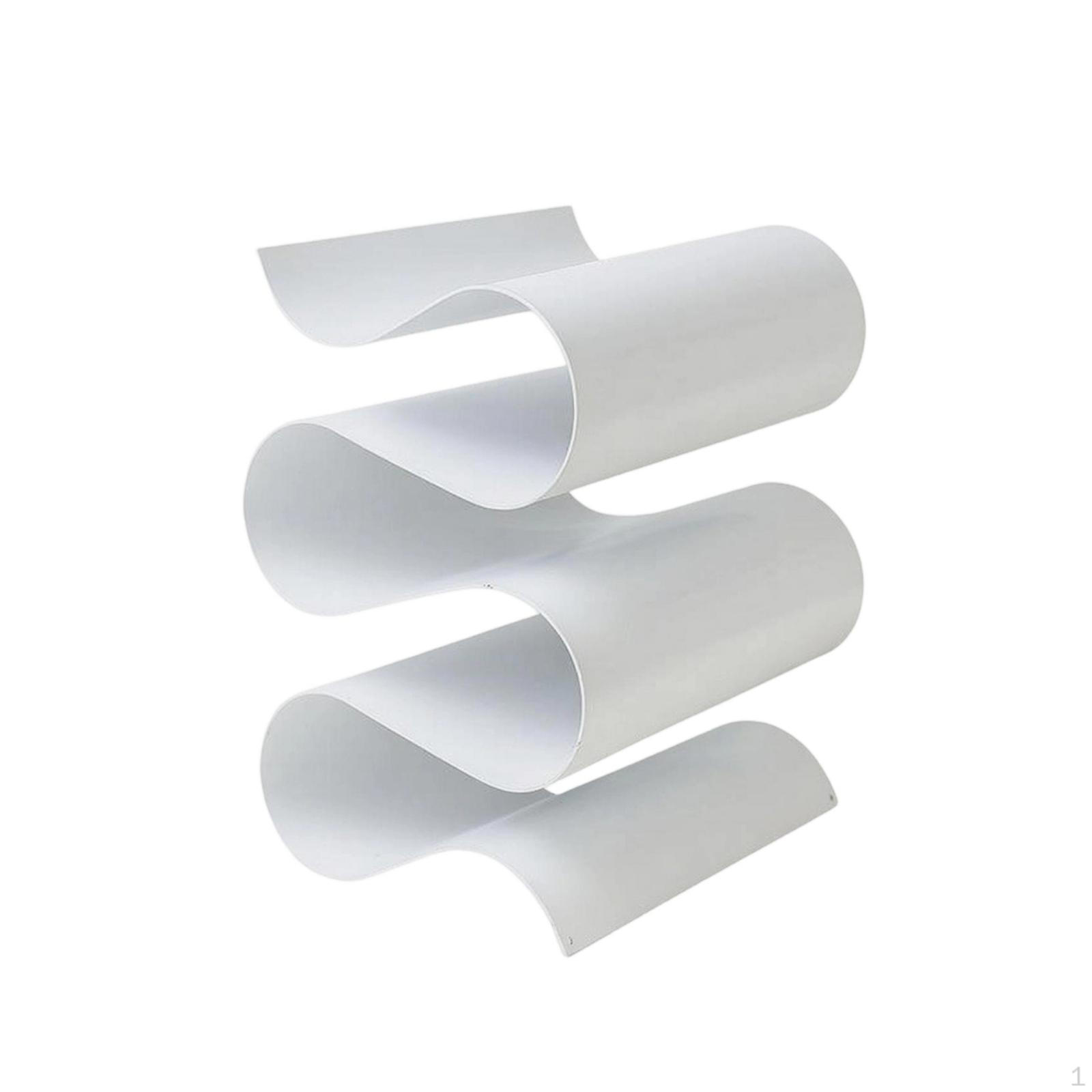 SShaped Beverage Rack Sculptural Bottle Display Stand OpenFrame White