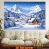 Snow Landscape Mountain House Canvas Wall Art Picture Print Nordic Cabin Forest Winter Decor Gallery Poster Sofa Backdrop Living
